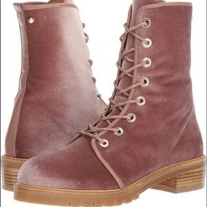Stuart Weitzman “Metermaid” velvet combat boots